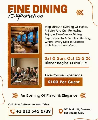 Fine Dining Experience Event Flyer Template
