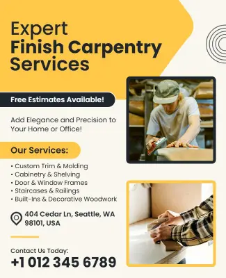 Finish Carpentry Services Promotional Flyer Template
