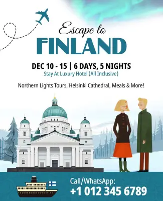 Finland Travel Package Promotional Flyer Template