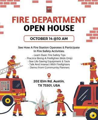 Fire Department Open House Invitation Flyer Template
