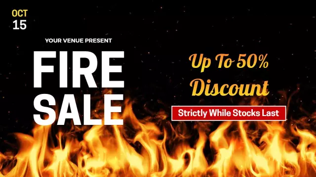 Fire Sale Flash Discount Event Trending YouTube Thumbnail Template