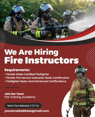 Fire Service Instructor Hiring Announcement Flyer Template