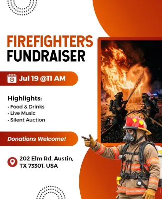 Firefighter Fundraiser Event Poster Template