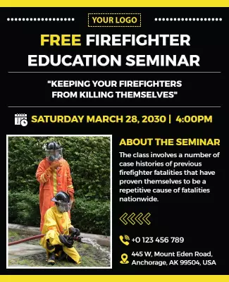 Firefighter Safety Education Seminar Flyer Template
