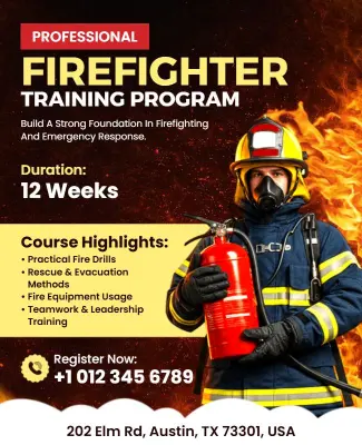 Firefighter Training Program Promotional Flyer Template