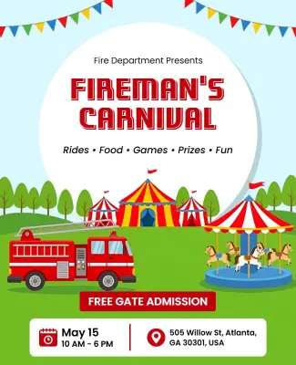 Fireman's Carnival Event Flyer Template