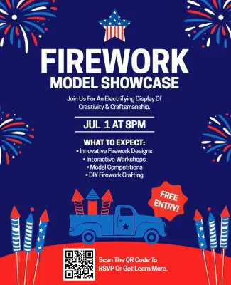 Firework Model Showcase Event Flyer Template