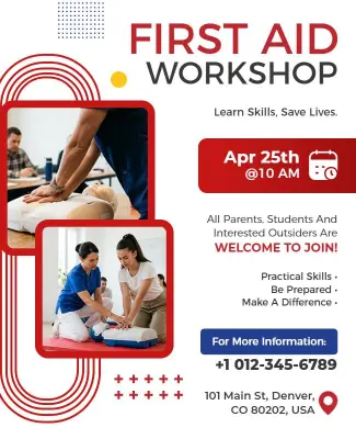 First Aid Workshop Flyer Template