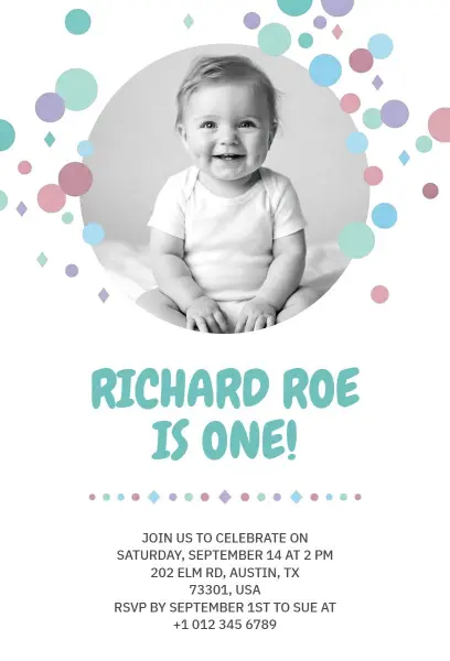 First Birthday Celebration Invitation Template