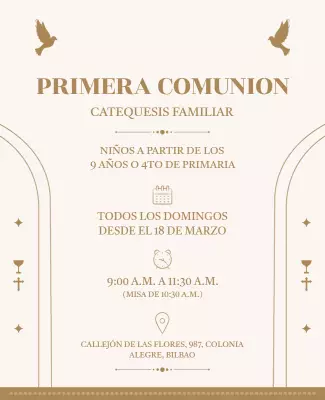 First Communion Catechesis Invitation Flyer Template