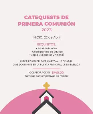 First Communion Catechism Classes Flyer Template