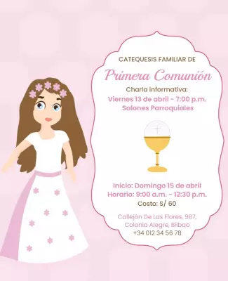 First Communion Event Information Flyer Template