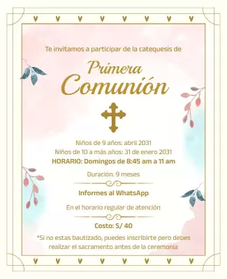 First Communion Religious Event Flyer Template