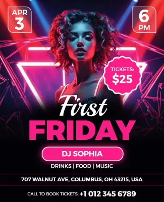 First Friday Party Event Flyer Template