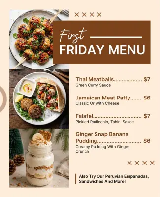 First Friday Special Menu Poster Template