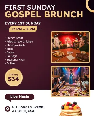 First Sunday Gospel Brunch Event Flyer Template