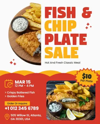 Fish and Chip Sale Event Flyer Template