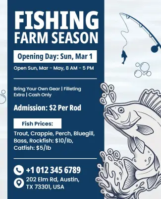 Fishing Farm Season Event Poster Template