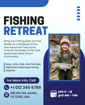 Fishing Retreat Event Poster Template