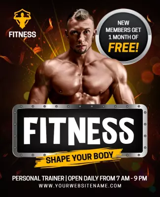 Fitness 3d Flyer Template