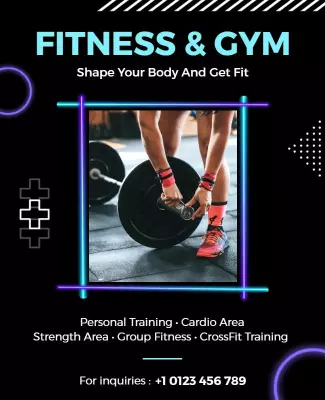 Fitness and Gym Training Session Flyer Template