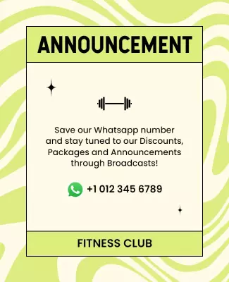Fitness Club Announcement Flyer Template