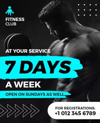 Fitness Club Weekly Training Flyer Template