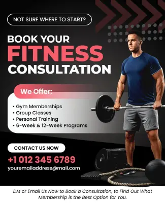 Fitness Consultation and Training Services Flyer Template