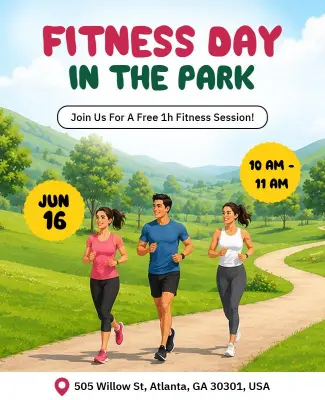 Fitness Day in the Park Event Flyer Template