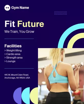 Fitness Gym Promotional Flyer for Training Facilities Template