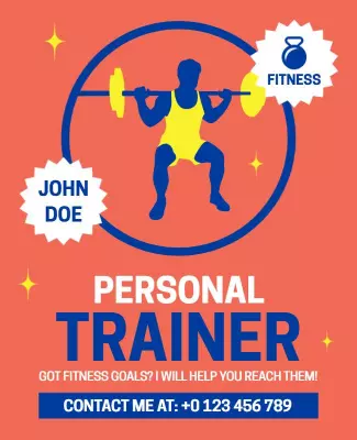 Fitness Themed Personal Trainer Service Flyer Template