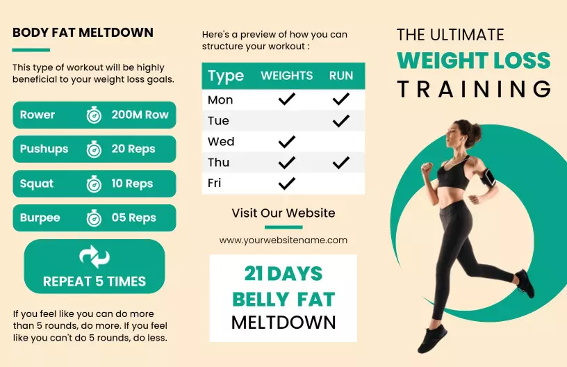 Fitness Weight Loss Workout Plan and Schedule Brochure Template