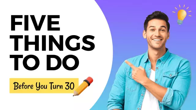 Five Essential Steps Before Turning 30 Trending YouTube Thumbnail Template