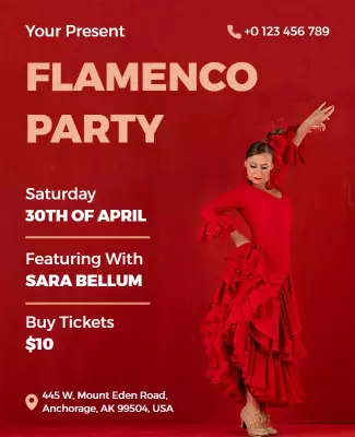 Flamenco Dance Party Event Flyer Template