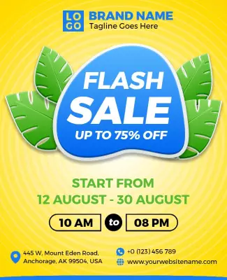 Flash Sale Retail Promotional Flyer Template