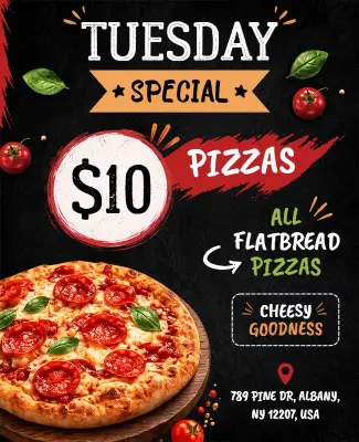 Flatbread Pizzas $10 Deal Flyer Template