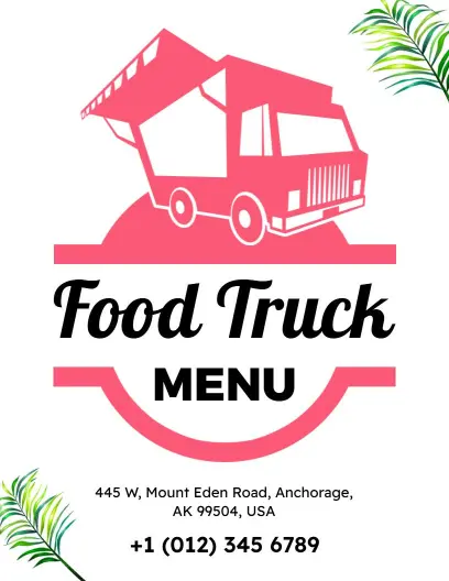 Flavorful Burgers and Tacos with Fresh Ingredients Food Truck Menu Template