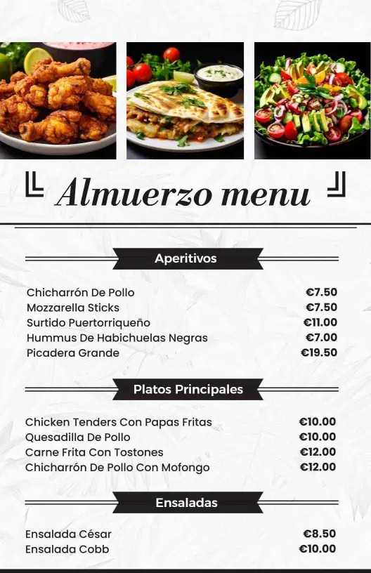 Flavorful Chicken and Salad Selections for a Great Lunch Menu Template