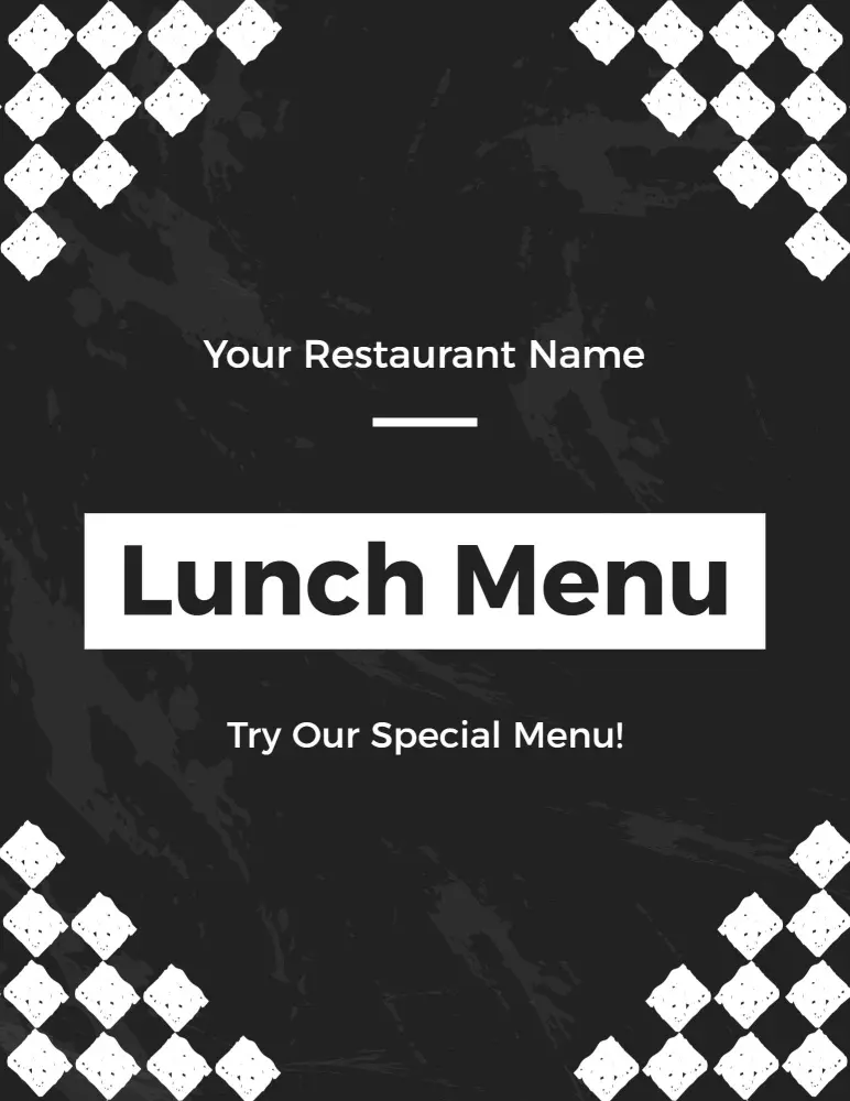 Flavorful Daily Lunch Specials Featuring Tasty Dishes Lunch Menu Template