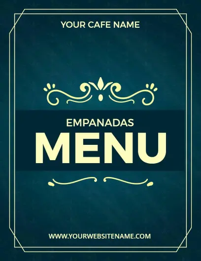 Flavorful Empanada Varieties with Cheese and Meat Empanadas Menu Template