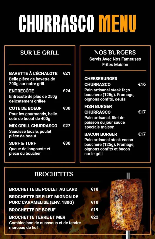 Flavorful Grilled Meats and Juicy Burgers BBQ Menu Template