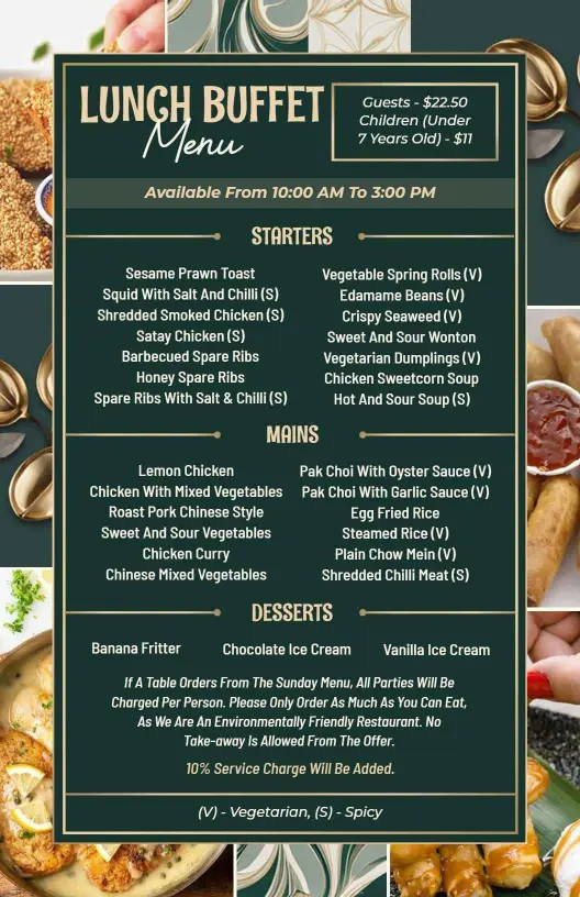Flavorful Prawn Toast and Savory Dishes Lunch Menu Template