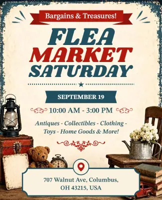 Flea Market Saturday Event Poster Template