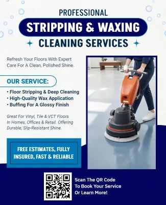 Floor Stripping and Waxing Cleaning Services Flyer Template