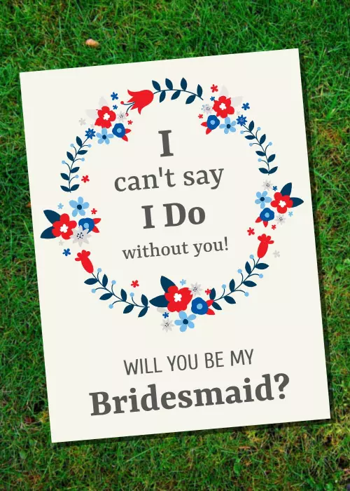 Floral Bridal Party Invitation Will You Be My Bridesmaid? Template