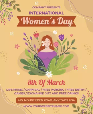 Floral Celebration for International Women's Day Poster Template