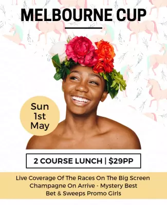 Floral Celebration for Melbourne Cup Day Lunch Poster Template