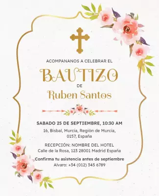 Floral Church Baptism Celebration Flyer Template