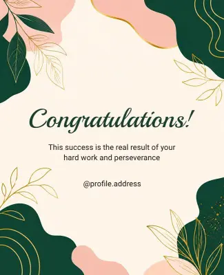 Floral Congratulations Message Poster Template