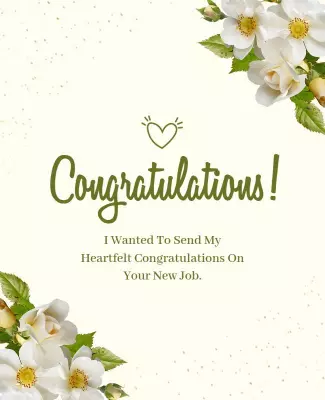 Floral Cream Congratulations on New Job Poster Template